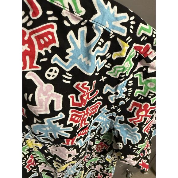 KEITH HARING Short SleevE Button Down Shirt Small EUC - Picture 2 of 5